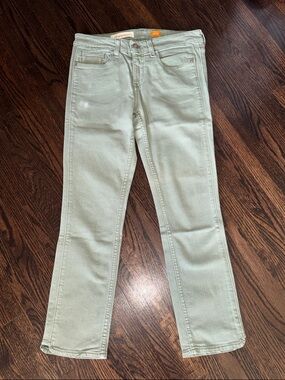 Pilcro Anthropologie Slim Fit Stretch Cropoed Jeans in Sage Green sz 27